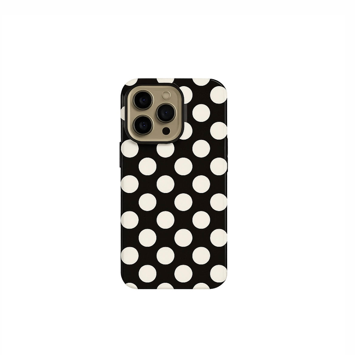 BLACK POLKA DOTS PHONE CASE